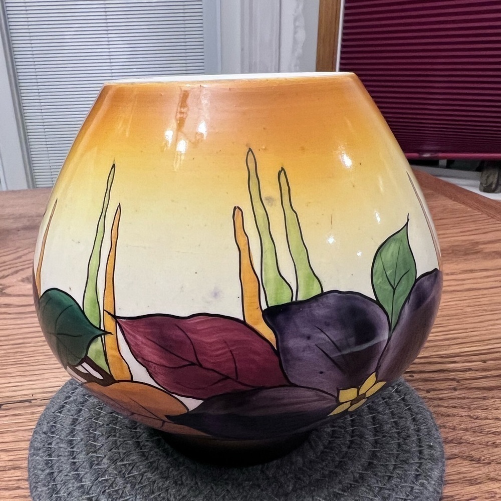 Vintage Schramberg Hand Painted Porcelain Vase
